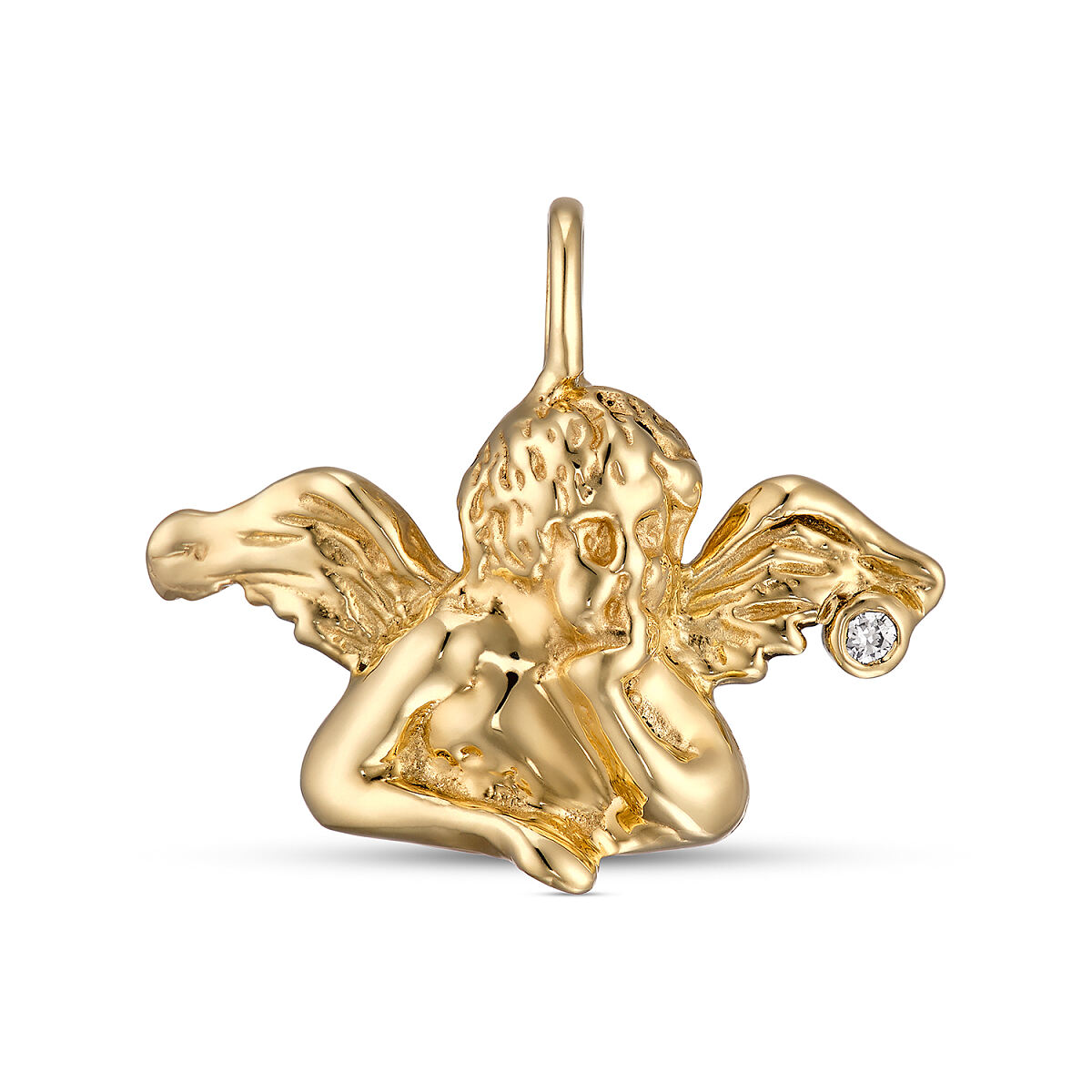 ESbD_IN Signo_Anhänger SCHUTZENGEL 585- Gelbgold mit Brillant 