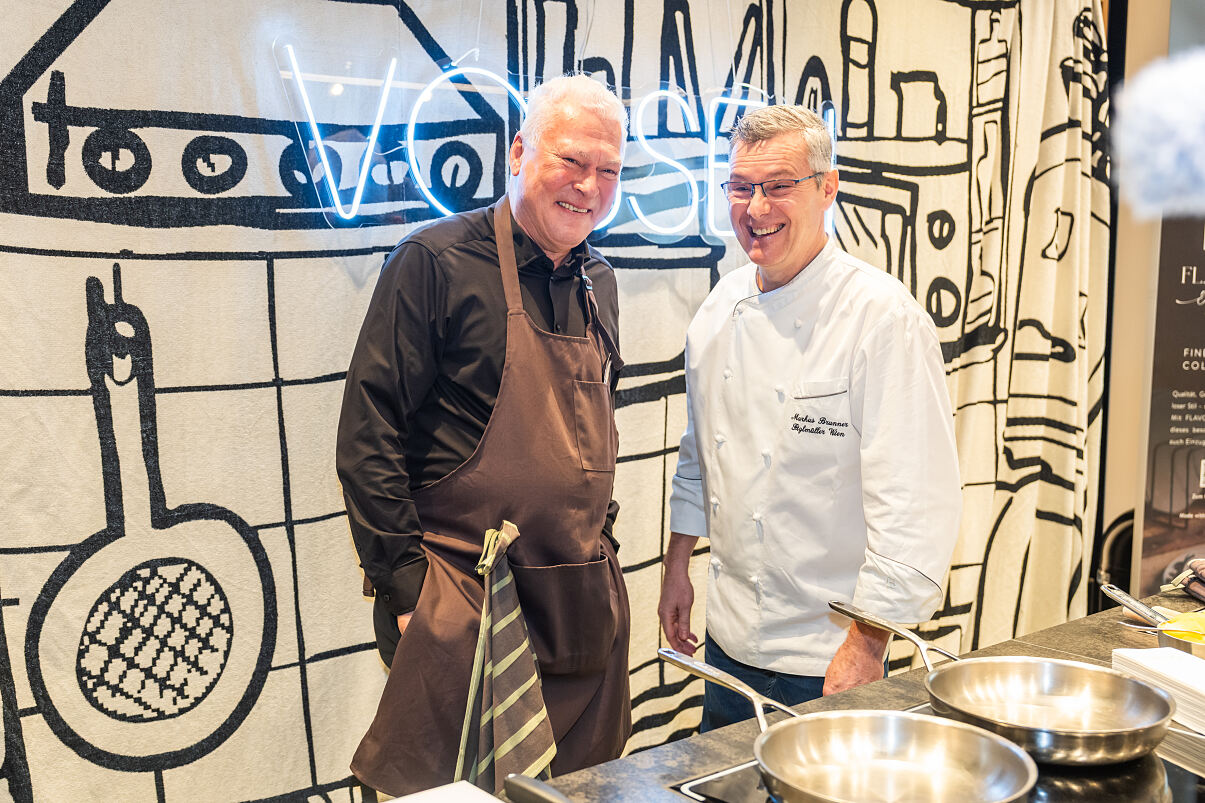 VOSSEN Flavour & Flair Kollektionslaunch v.l.n.r. Toni Polster und Markus Brunner (Figlmüller)