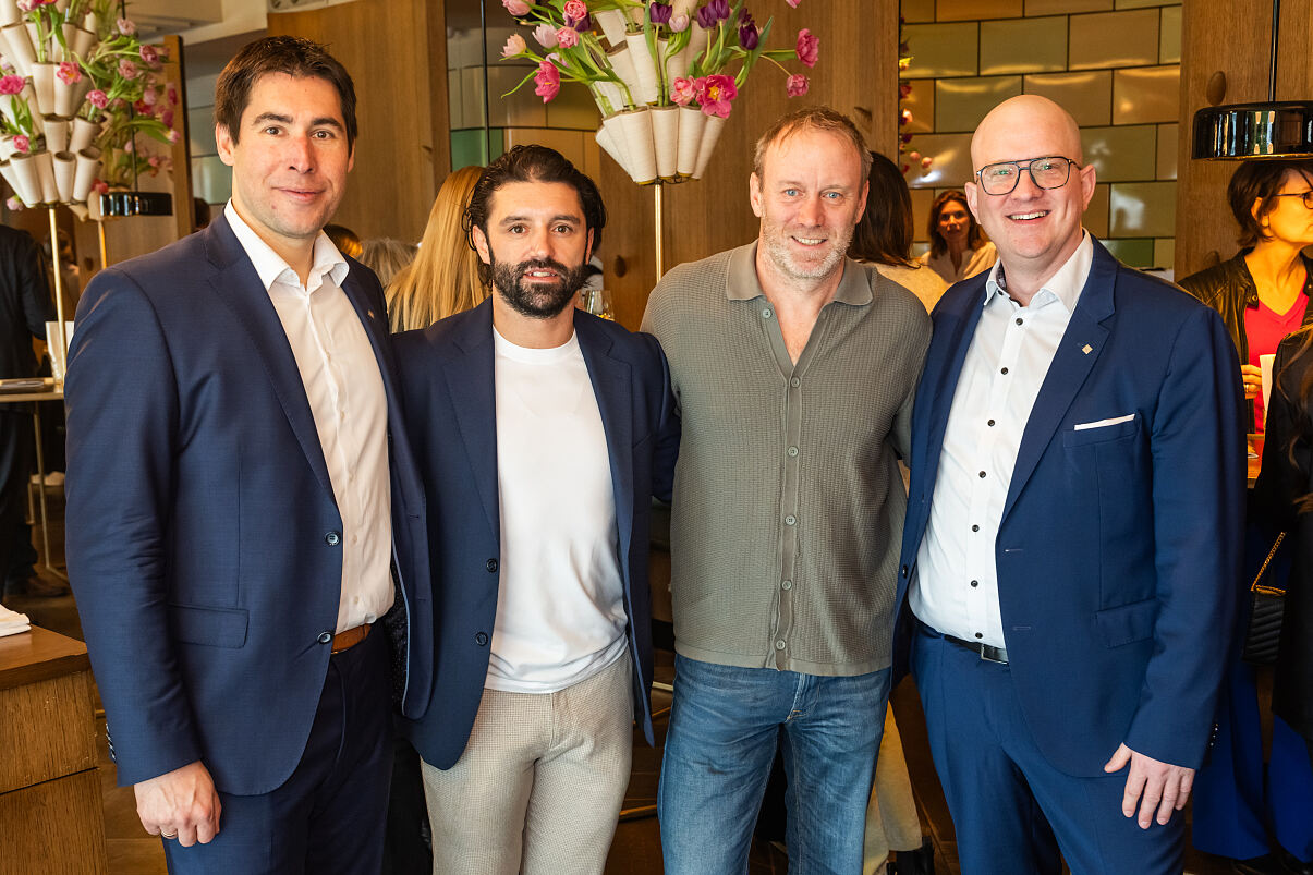 VOSSEN Flavour & Flair Kollektionslaunch Michael Unger (GF  Vossen), Dominik Heinrich, Stefan Koubek, Marco Talasz (GF Vossen)