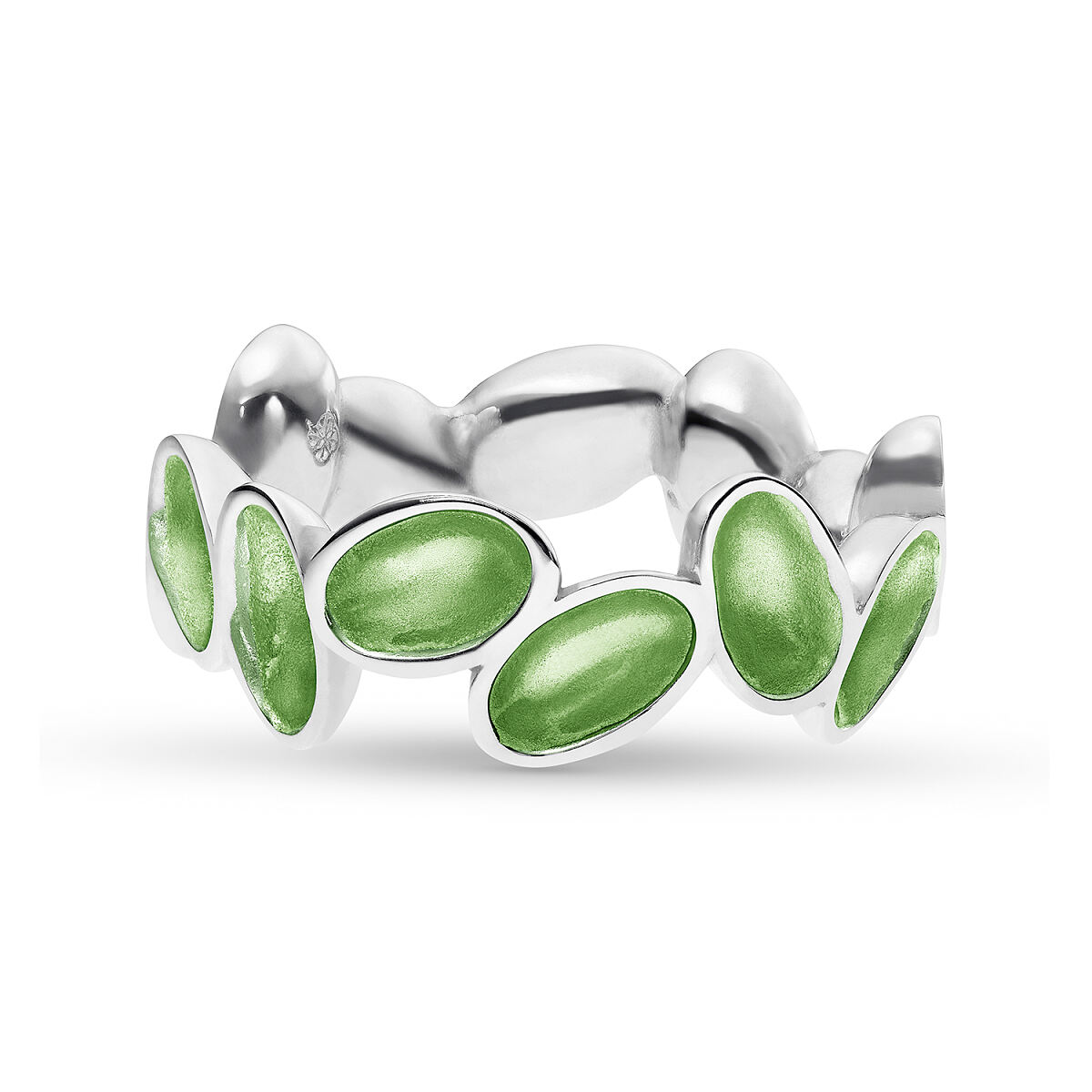 ESbD_FARBENFROH_ Ring Sterlingsilber mit Emaille hellgrün