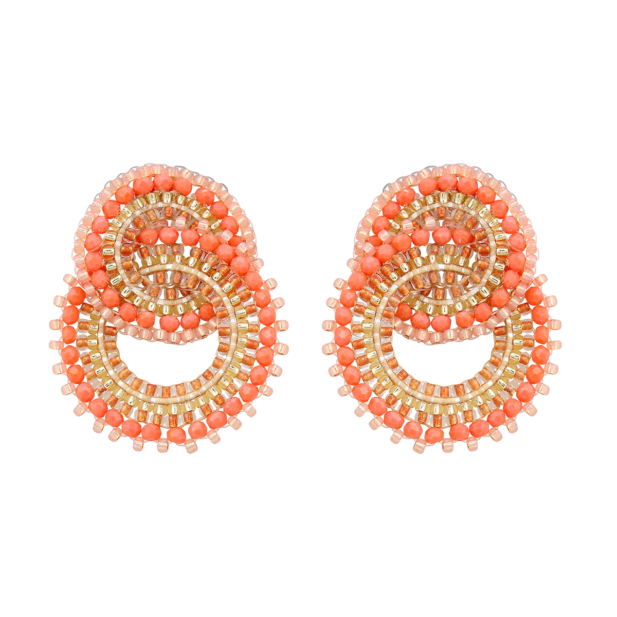 Cajoy Ohrringe Boho Twisted Circles Koralle EUR 109,99_13132409