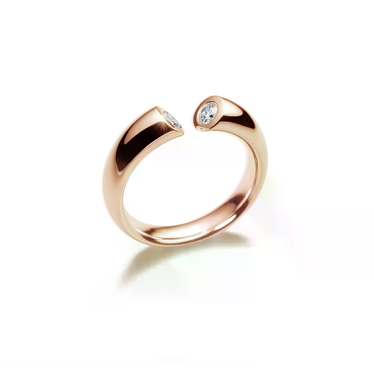 ES Ring DIALOG Rotgold 585- mit 2 Brillanten zus. 0,25ct. 