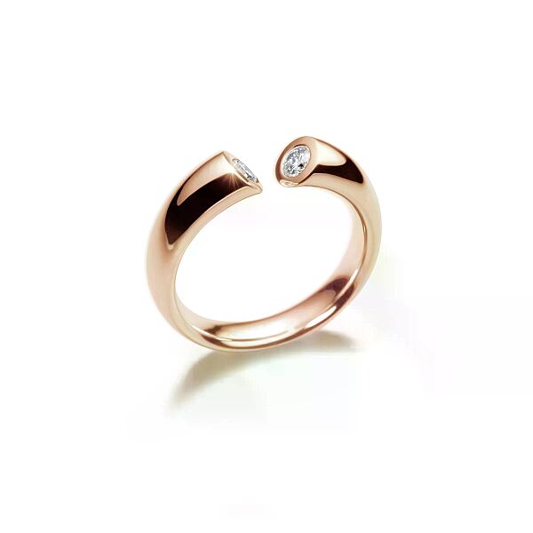 ES Ring DIALOG Rotgold 585- mit 2 Brillanten zus. 0,25ct. 