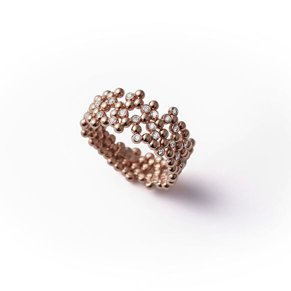 DJ_AURELIA_Ring M Roségold 585- mit 25 Brillanten zus. 0,25ct TWvsi, 