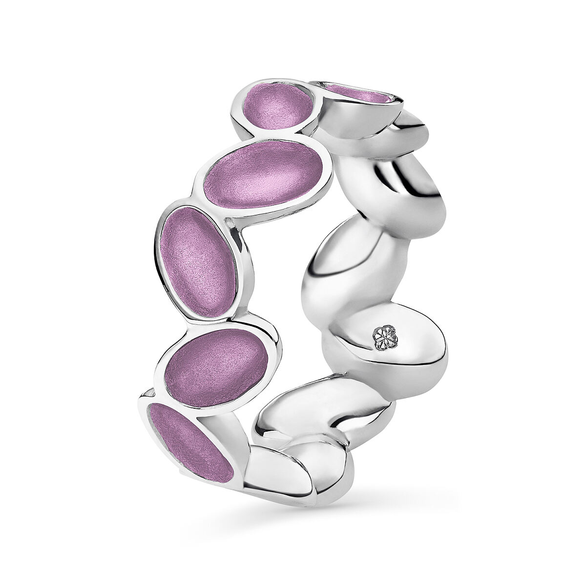 DJ_FARBENFROH_ Ring Sterlingsilber mit Emaille helllila_157062