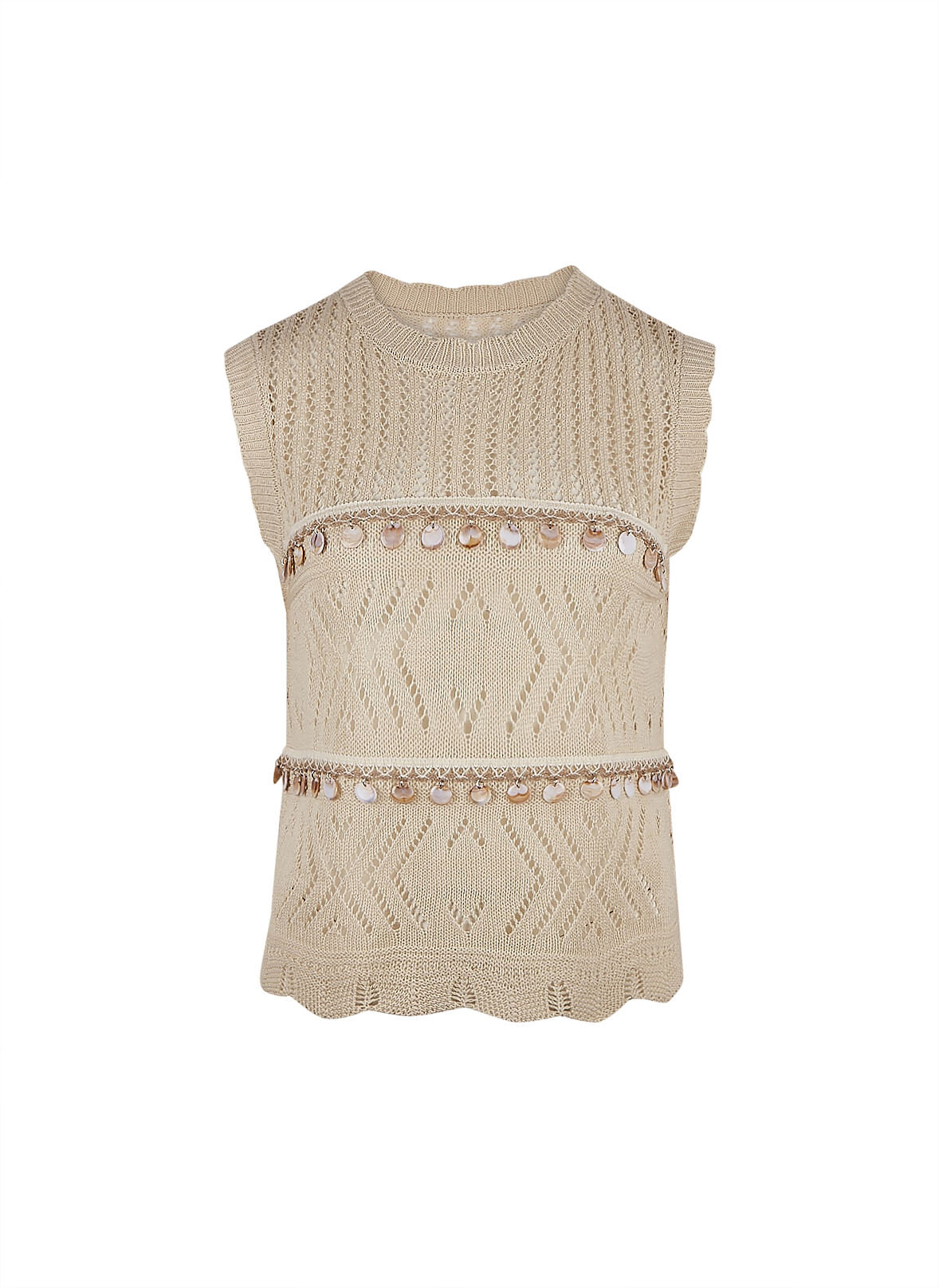 TK Maxx_ Damen_  beiges top mit muscheln _24.99€