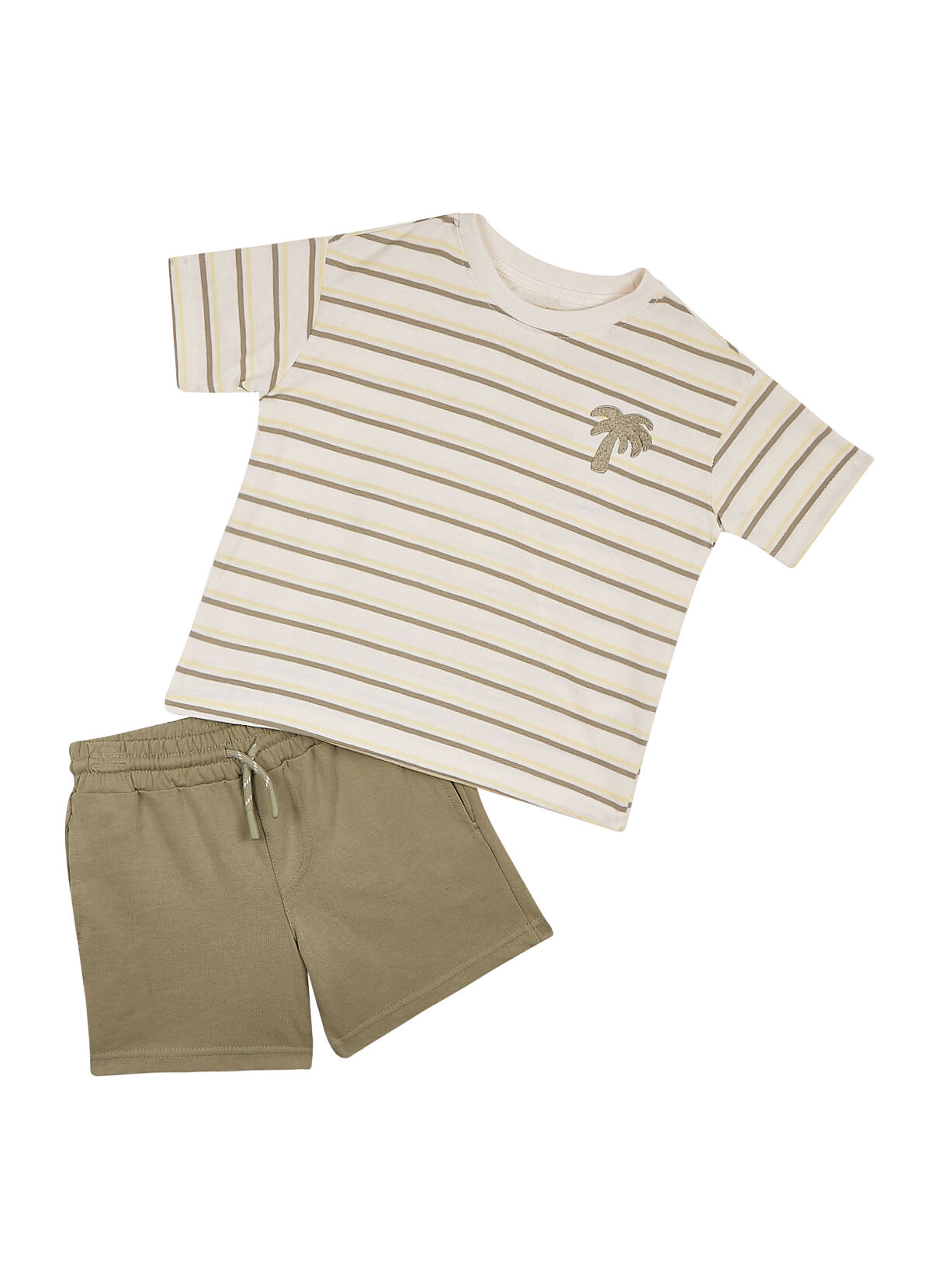 TK Maxx_ Kinder_ grün gestreiftes t.shirt & short set _9.99€