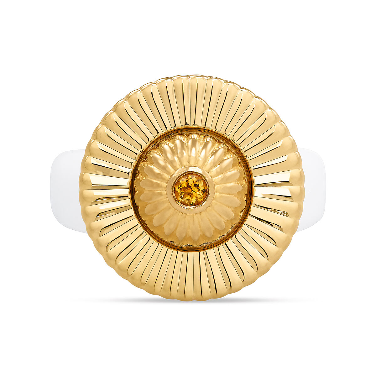 ESbD_ Charlotte SUN Scheibe Gelbgold und Kopf Sterlingsilber Gelbgold  vergoldet mit Citrin 