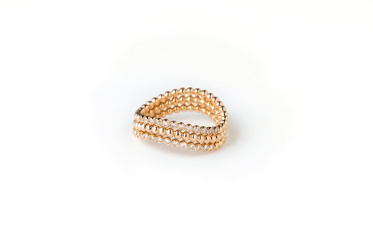 DJ_Brillant Ring AURELIA MEMOIRE Gold 585  3er liegend 