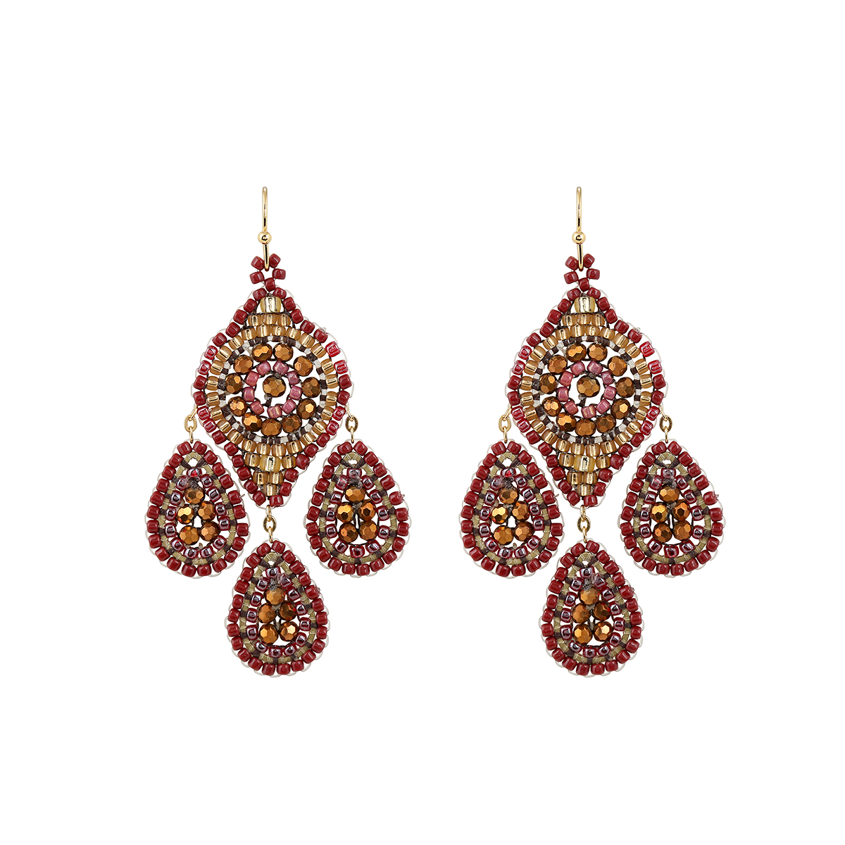 Cajoy_Boho Dreamcatcher bordeaux gold Ohrringe_EUR 109,99_13132526