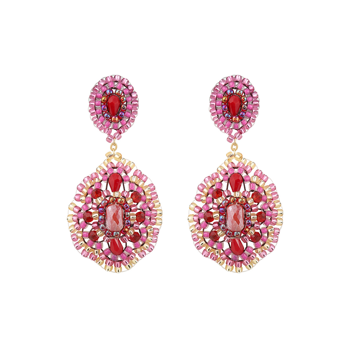 Cajoy_Boho Emerald red pink Ohrringe_EUR 89,99_13132484