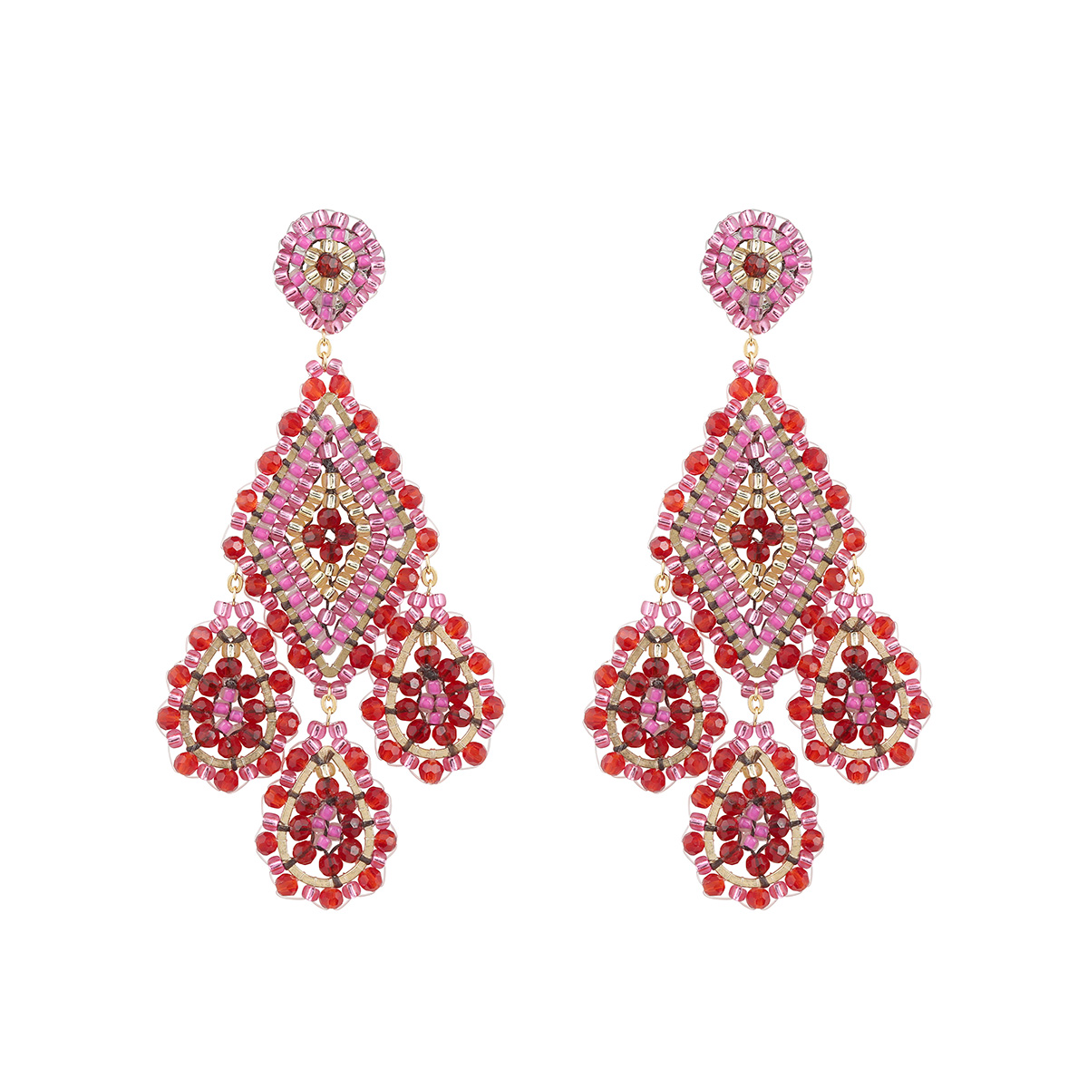 Cajoy_Boho Letitia red pink Ohrringe_EUR 139,99_13132485
