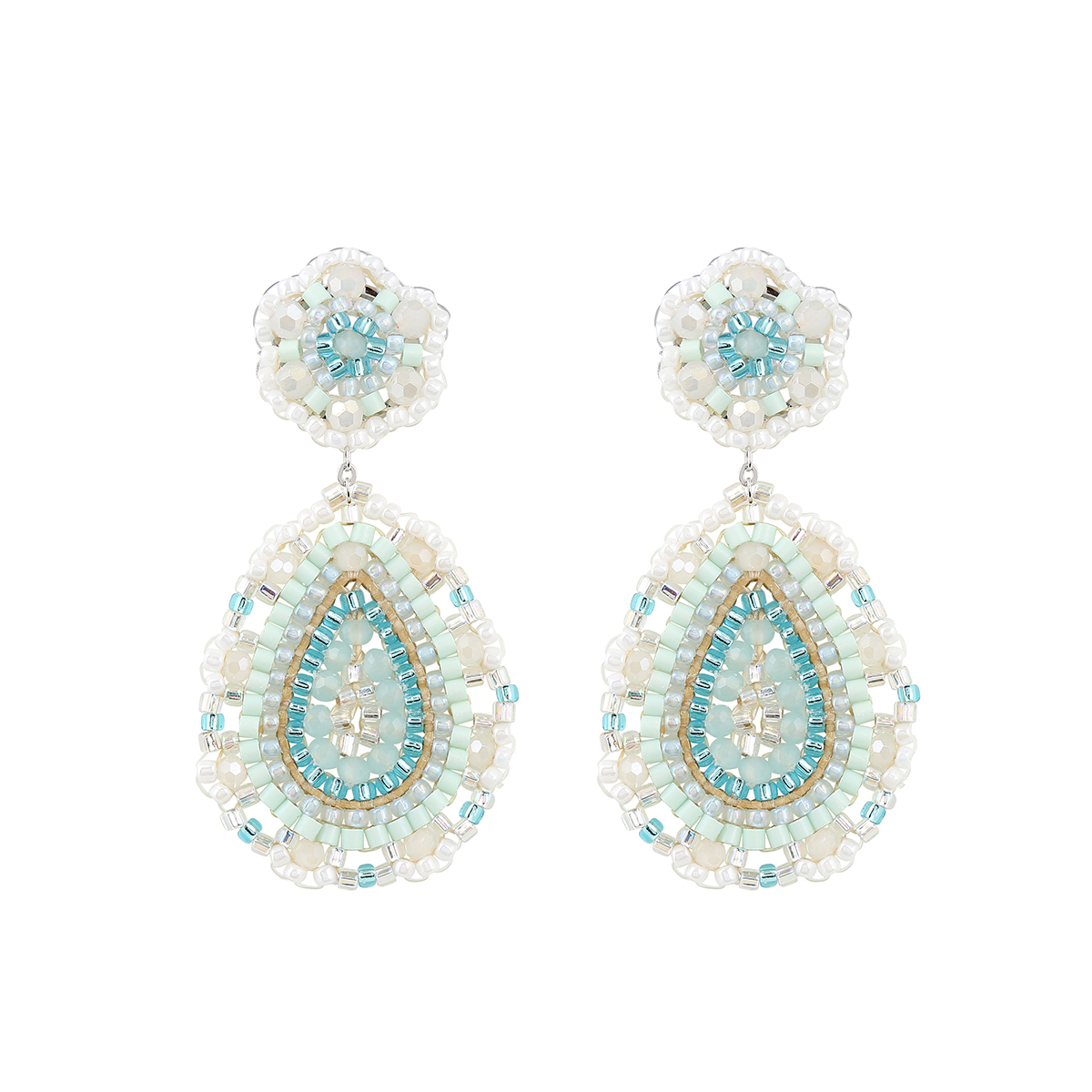Cajoy_Boho Tropfen small white mint Ohrringe_EUR 109,99_13132523