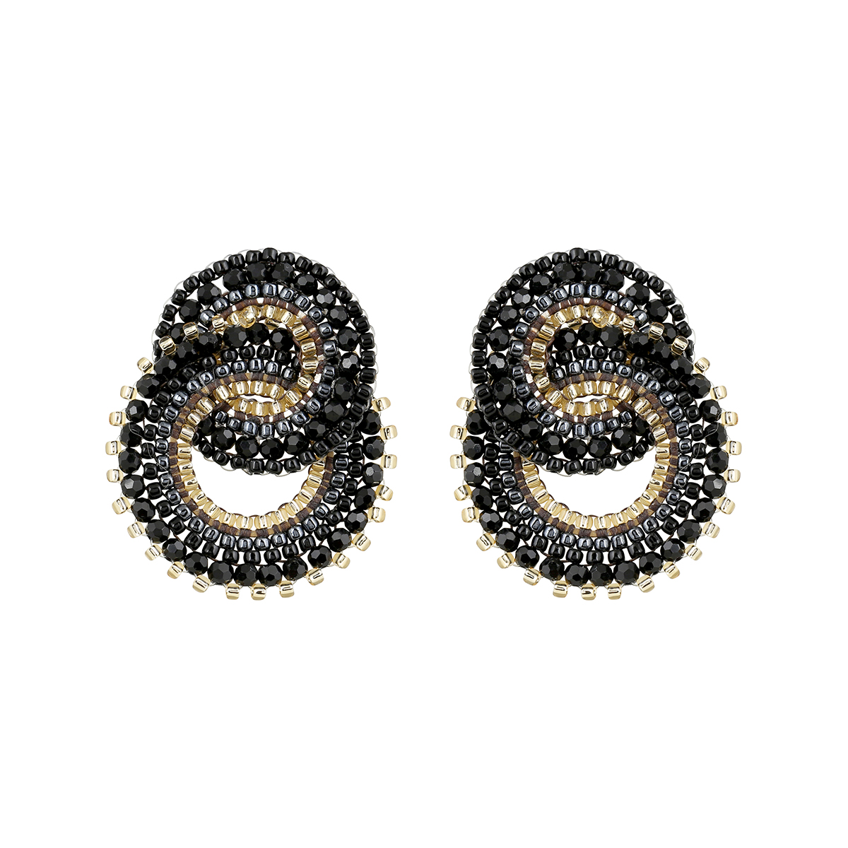 Cajoy_Boho Twisted Circles black gold Ohrringe_EUR 109,99_13132515