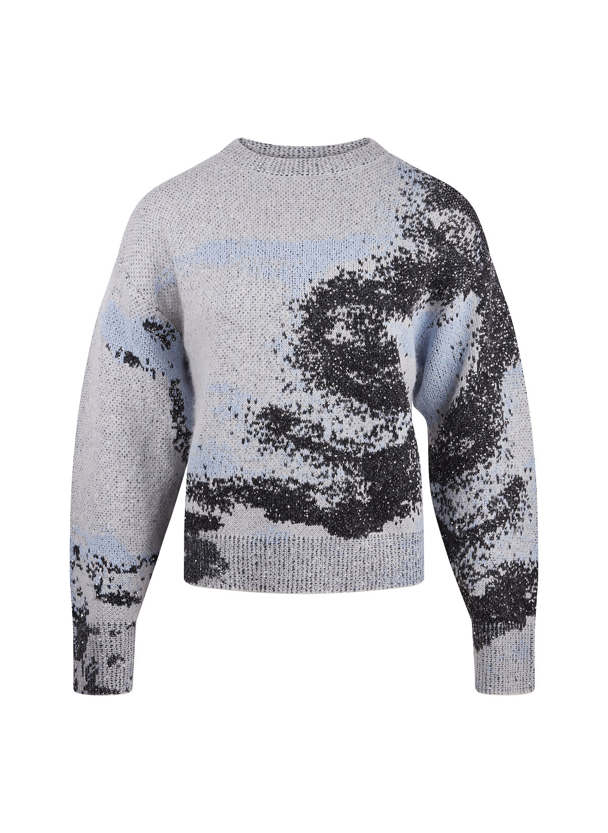 TK Maxx_ Damen_ Gold Label_ grauer Pailettenpullover_129.99€ (UVP 499.99€)