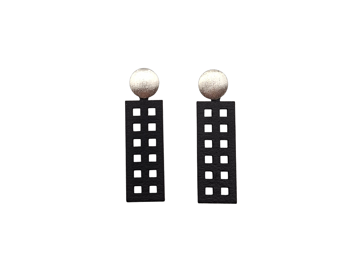 oew_Ohrhänger Hoffmann Grid schwarz EUR 99