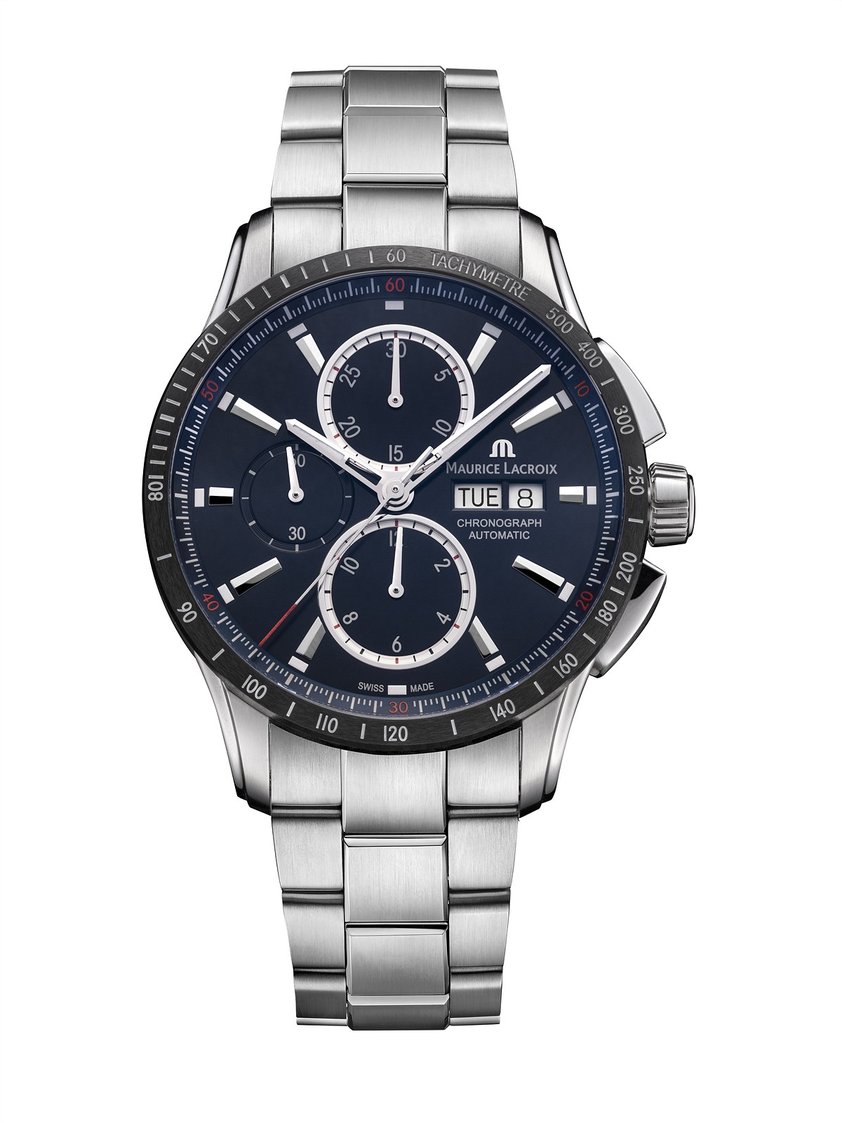 Maurice Lacroix PONTOS S Chronograph Soldat dark blue steel Metallband EUR 3250