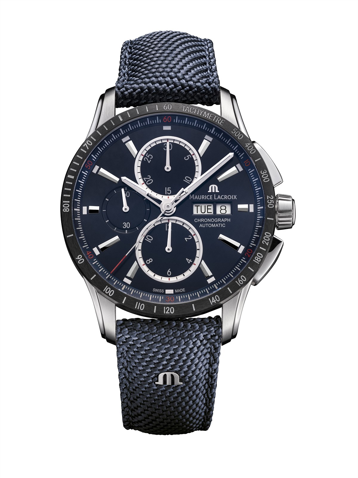 Maurice Lacroix PONTOS S Chronograph Soldat dark blue Nylonband EUR 3100