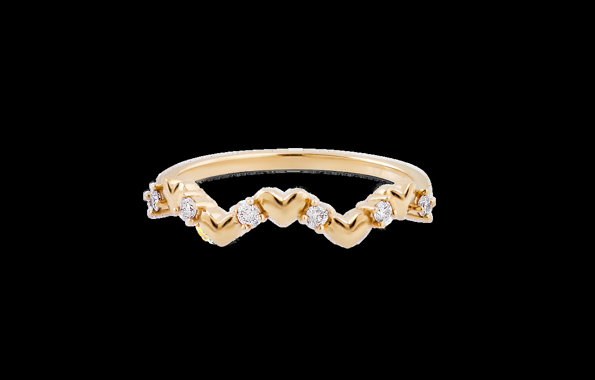 DJ_Brillant Ring mit Herzen Rosegold 585 soft peach_399Eur