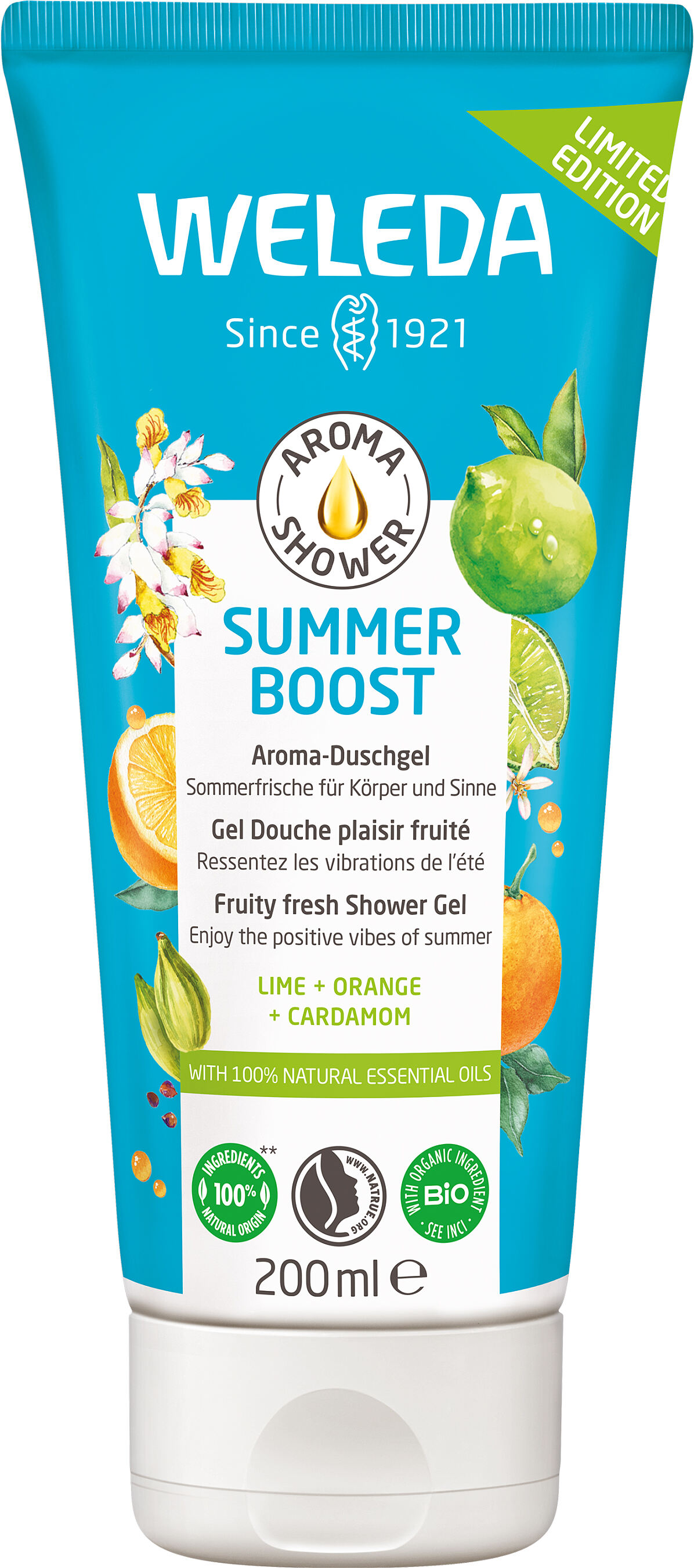 WELEDA_SUMMER BOOST_Aroma-Duschgel_200 ml_UVP € 6,95