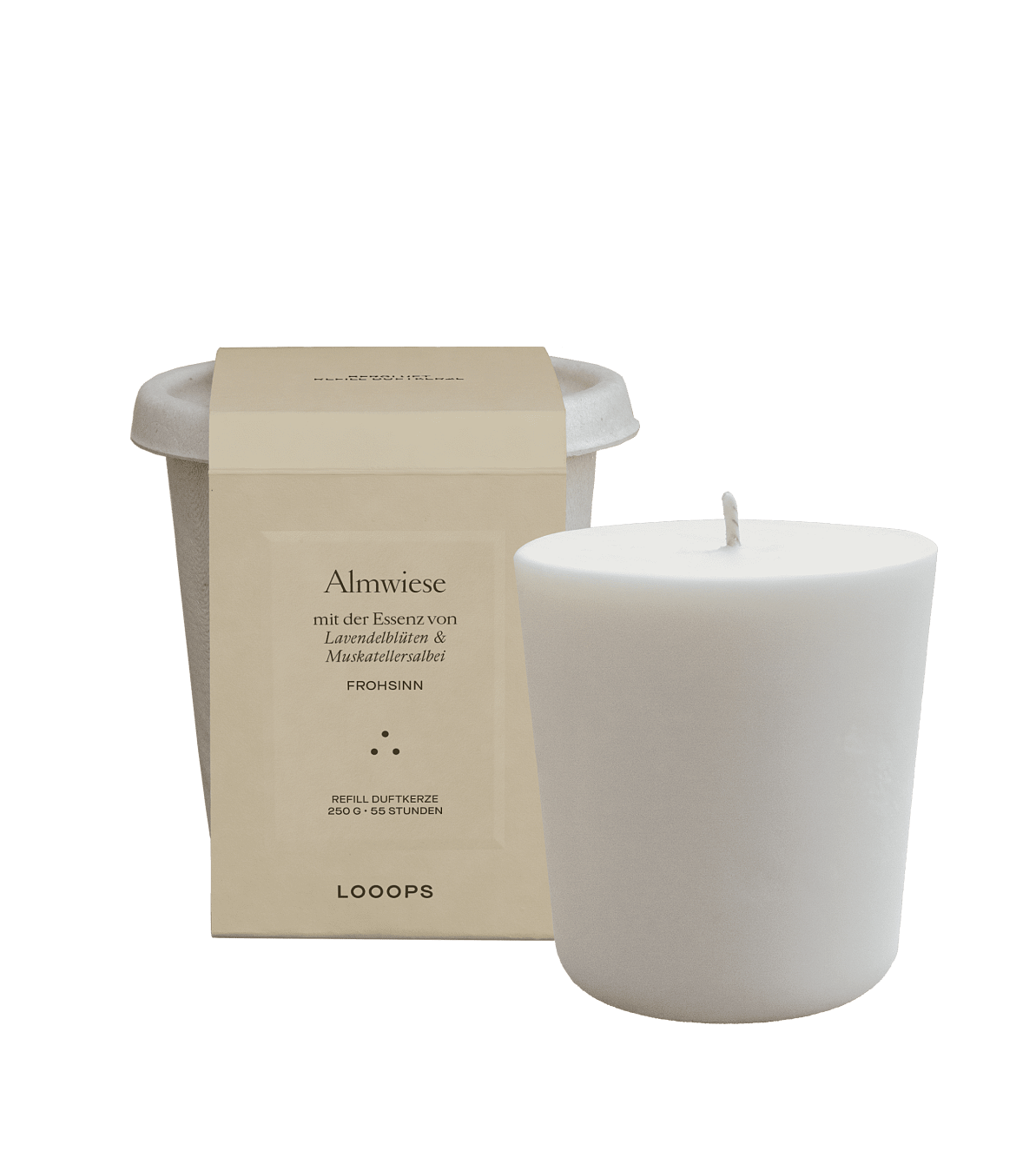 Looops-Refillkerze-250g-Almwiese+Rohling-32-Euro