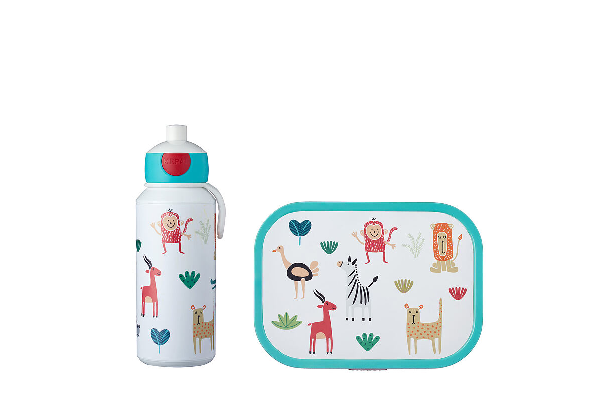 Mepal_Kids Pausenset Campus (Trinkflasche Pop-up und Brotdose) - Animal Friends_EUR 23,98