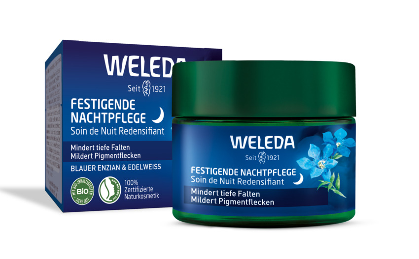 WELEDA ANTI-AGING-LINIE MIT BLAUEM ENZIAN & EDELWEIß FÜR REIFE HAUT_Festigende Nachtpflege