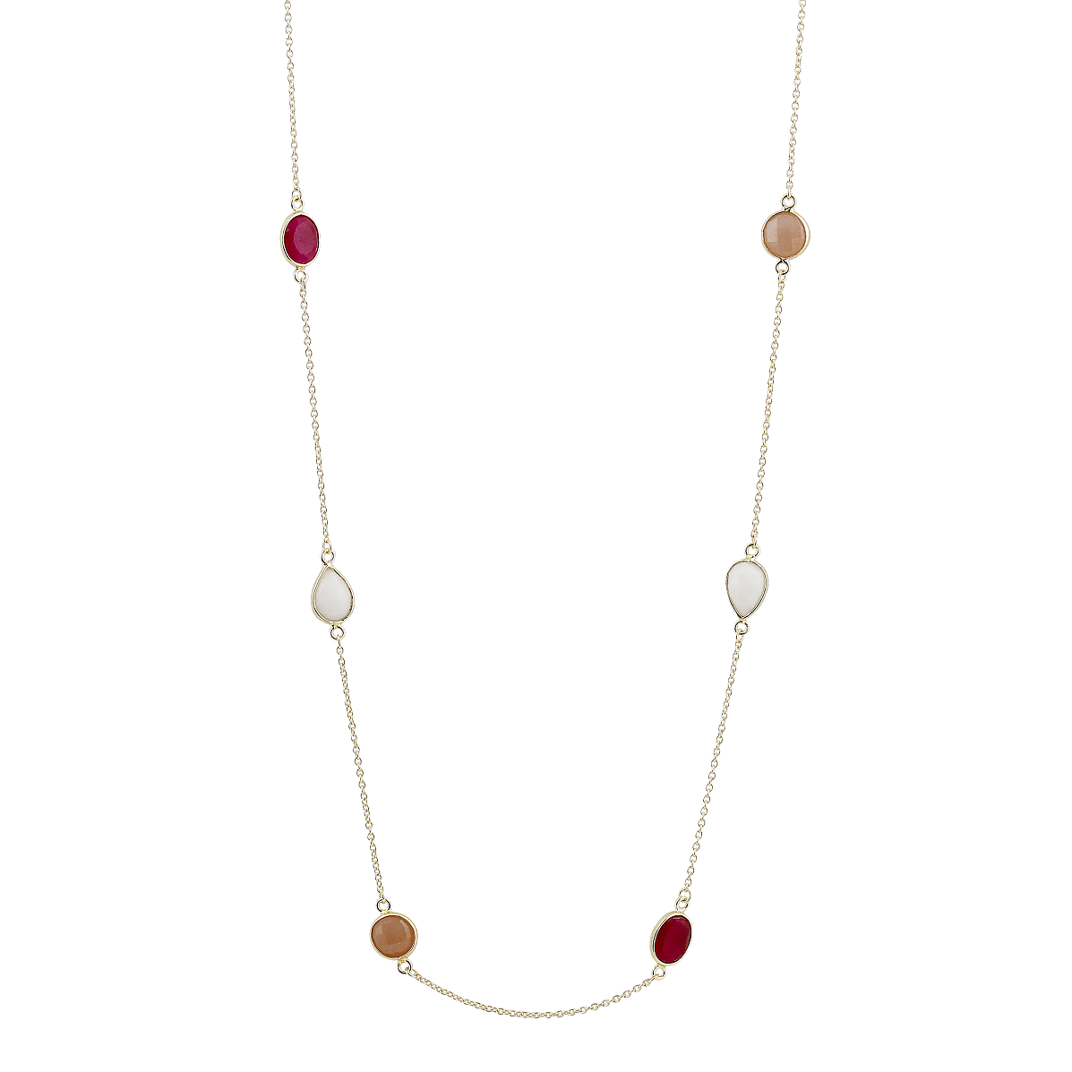 Cajoy Kette mit Edelsteinen in Rot Weiss EUR 89,99 _1 13121416