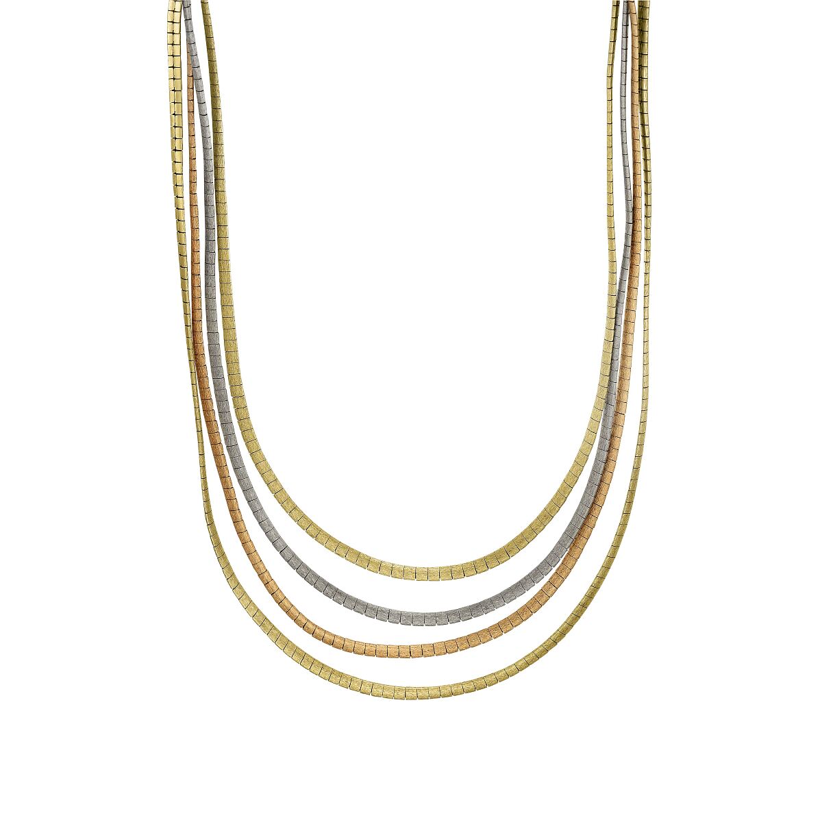 DJ Vintage Collier Gold Weiß- Roségold 585,   4-reihig, ca. 46 cm 395-366512