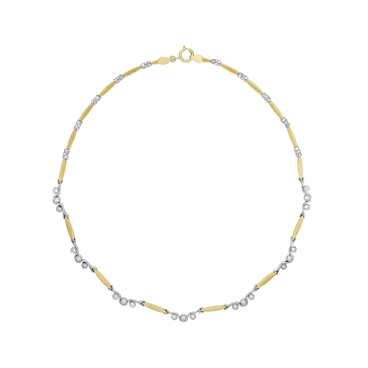 DJ Vintage Collier Gold Weißgold 585 Brillanten zus. ca. 1,60 ct. ca. 44 cm 301-490197