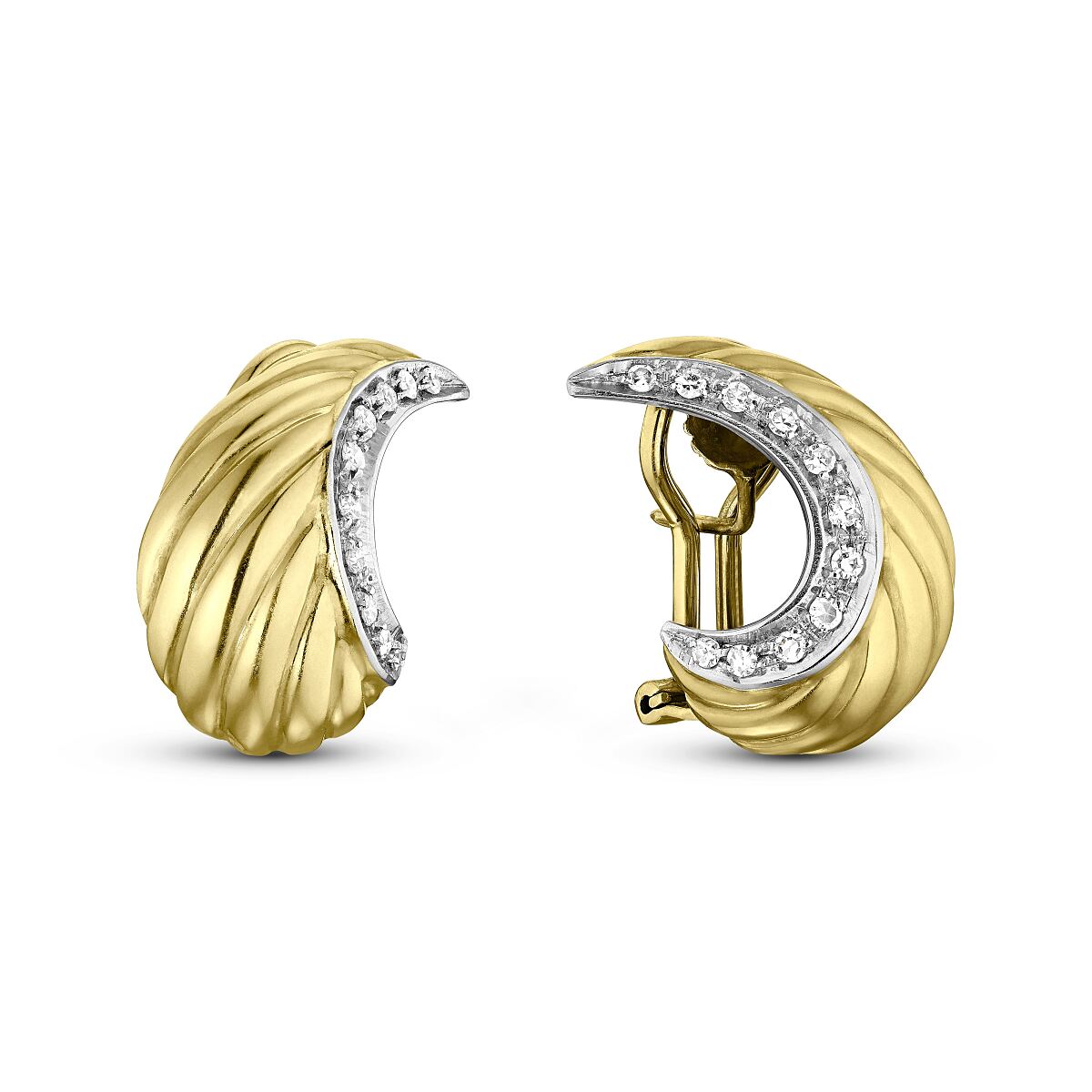 DJ Vintage Ohrsteckclipse  Gold  Weißgold 750, Diamanten,   zus. ca. 0,40 ct. 395-364753