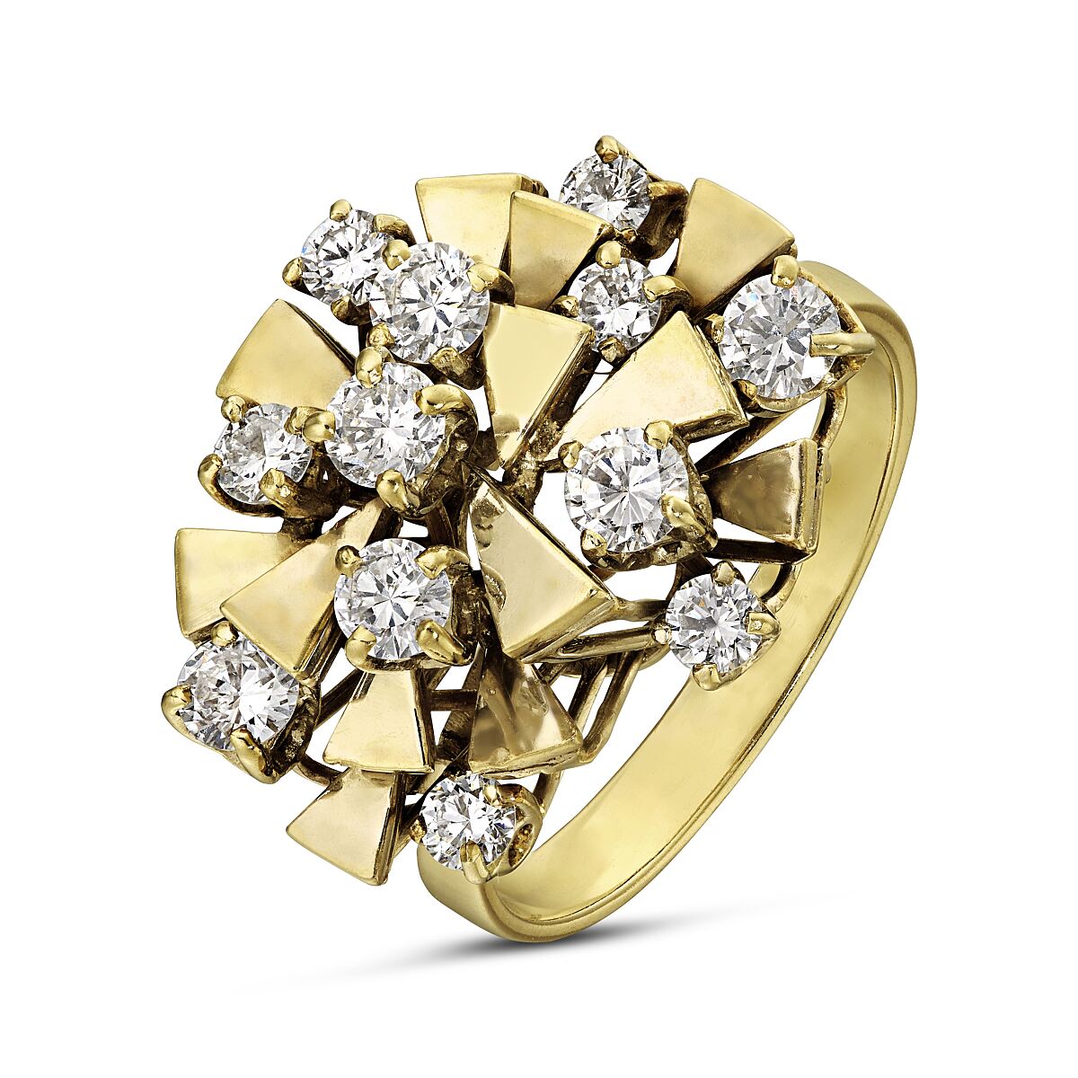 DJ Vintage Ring Weißgold 750 Brillanten zus. ca. 1,28 ct. 301-490533