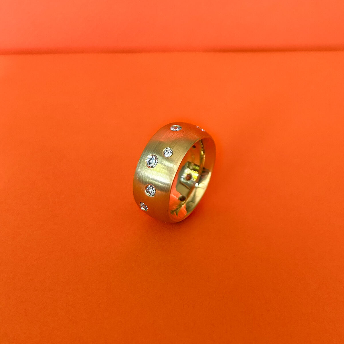 ES_ Brillant Diamant Ring Gold 750, Brillanten und ein Achtkantdiamant zus. ca. 0,55ct, RW 53, 23,1g, 3015047380002
