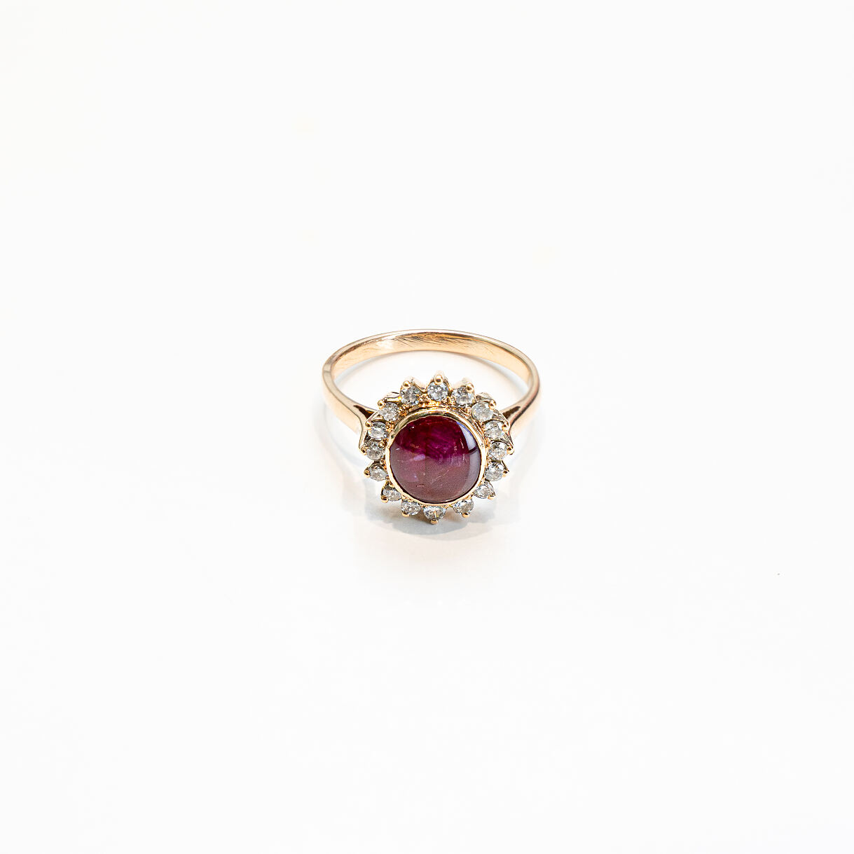 ES_Brillant Sternrubin Ring RG 585, Brillanten zus. ca. 0,30ct, RW 52, 3,6g 3015062070006