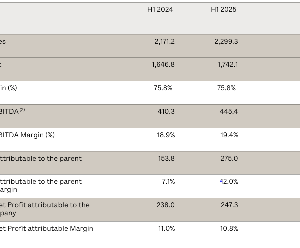  H1 2025 Income statement KPIs 