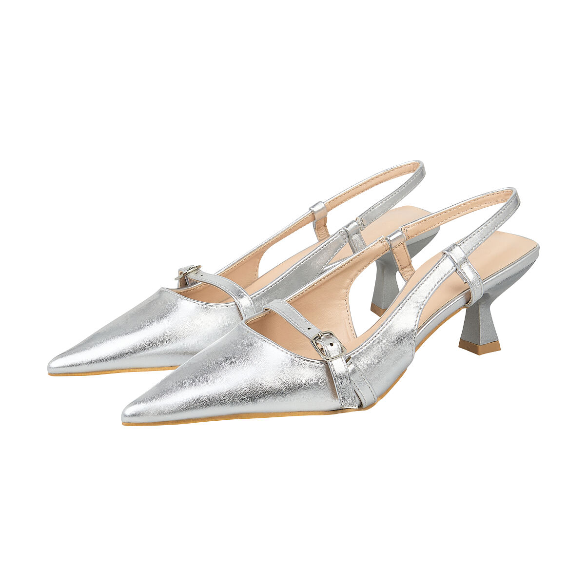 TK Maxx_Silberne Slingback Pumps_16.99€