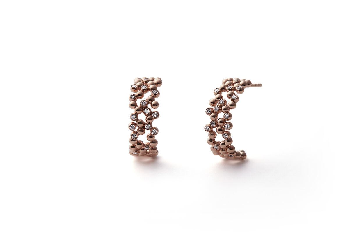 ES_AURELIA_Creolen 585- Roségold 7mm breit mit 30 Brillanten zus. 0,23ct TWvsi