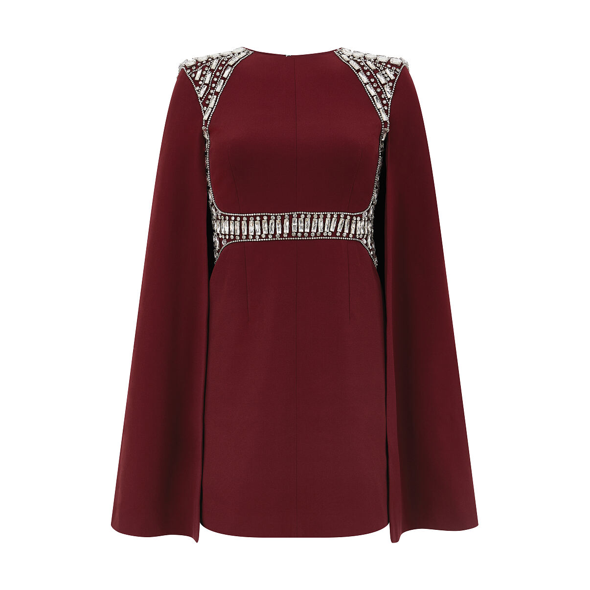 Unter100€_TK Maxx_BordeauxVerziertesCapeMiniKleid_64.99