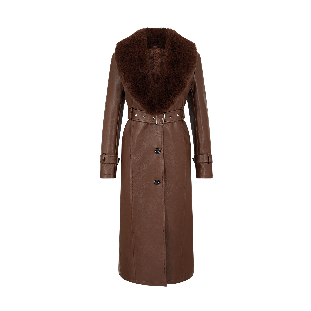 TK Maxx - Damen - Brauner Mantel mit künstlichem Pelz €74,99