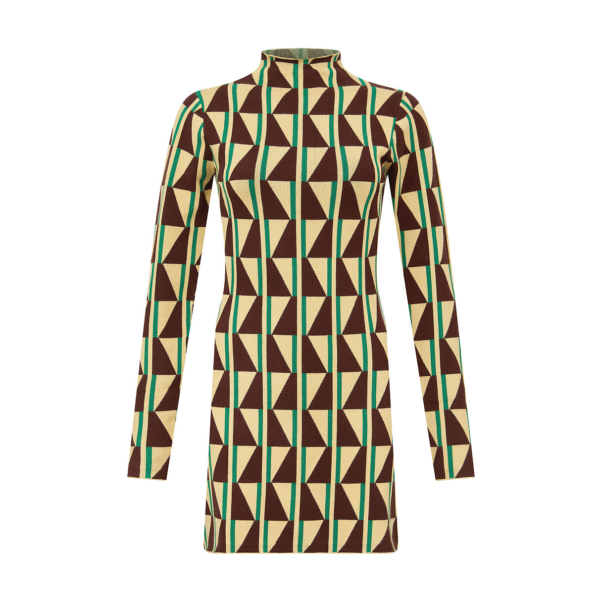 TK Maxx_BraunesKleidMitFliesenmusterAusStrick_49.99