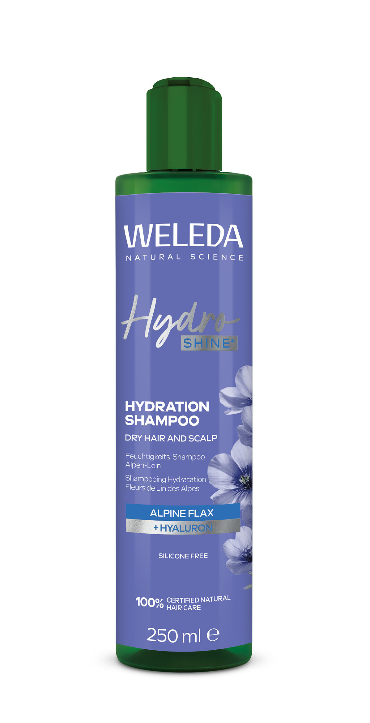 WELEDA_Hydra Shine_Feuchtigkeits-Shampoo Alpen-Lein_ 250ml_UVP 6,95€