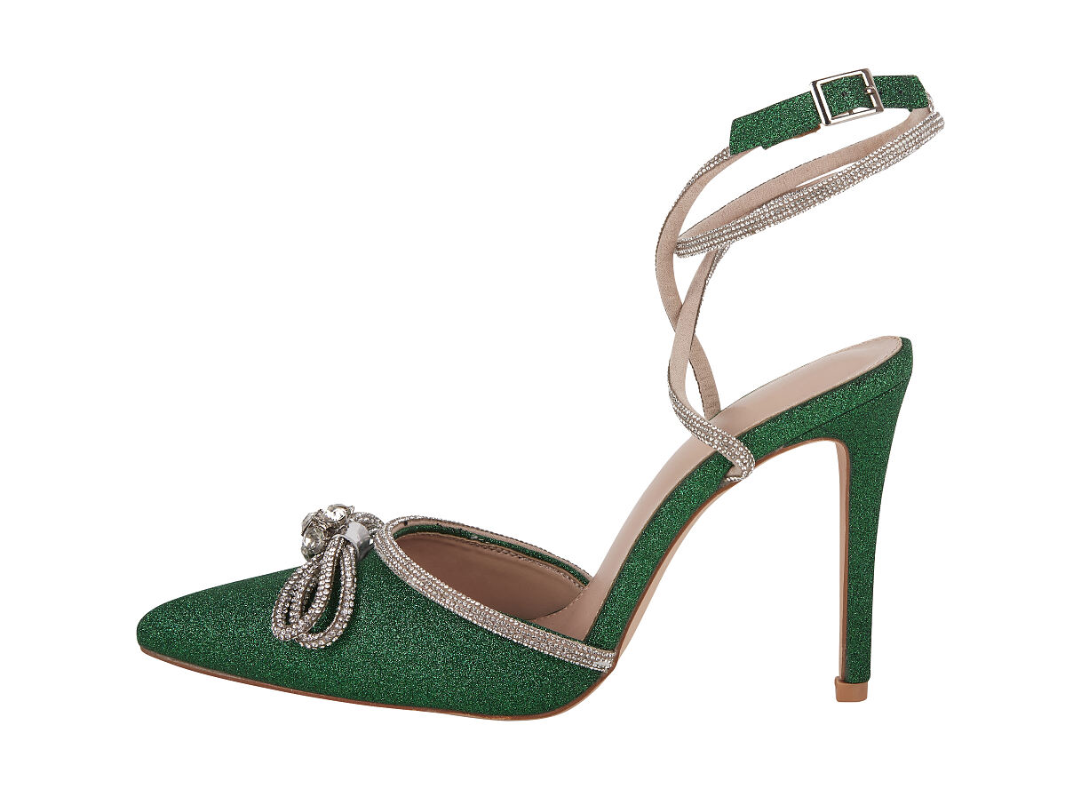 TK Maxx – Grüne Sandalen mit Strass €24,99