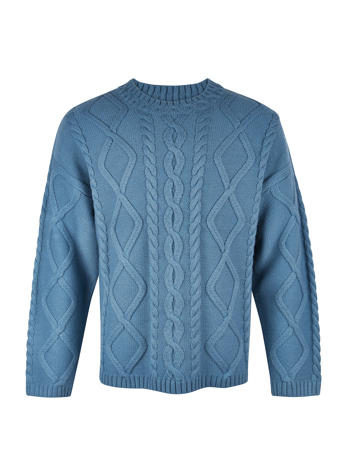 TK Maxx – Blauer Zopfmuster-Pullover €49,99